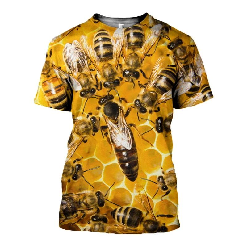 Laoxu Insect Bee Grafisch T-shirt voor Heren Dameskleding 3D Print Harajuku Mode T-shirt Zomer Casual Streetwear Kinderen Korte Mouw S wit