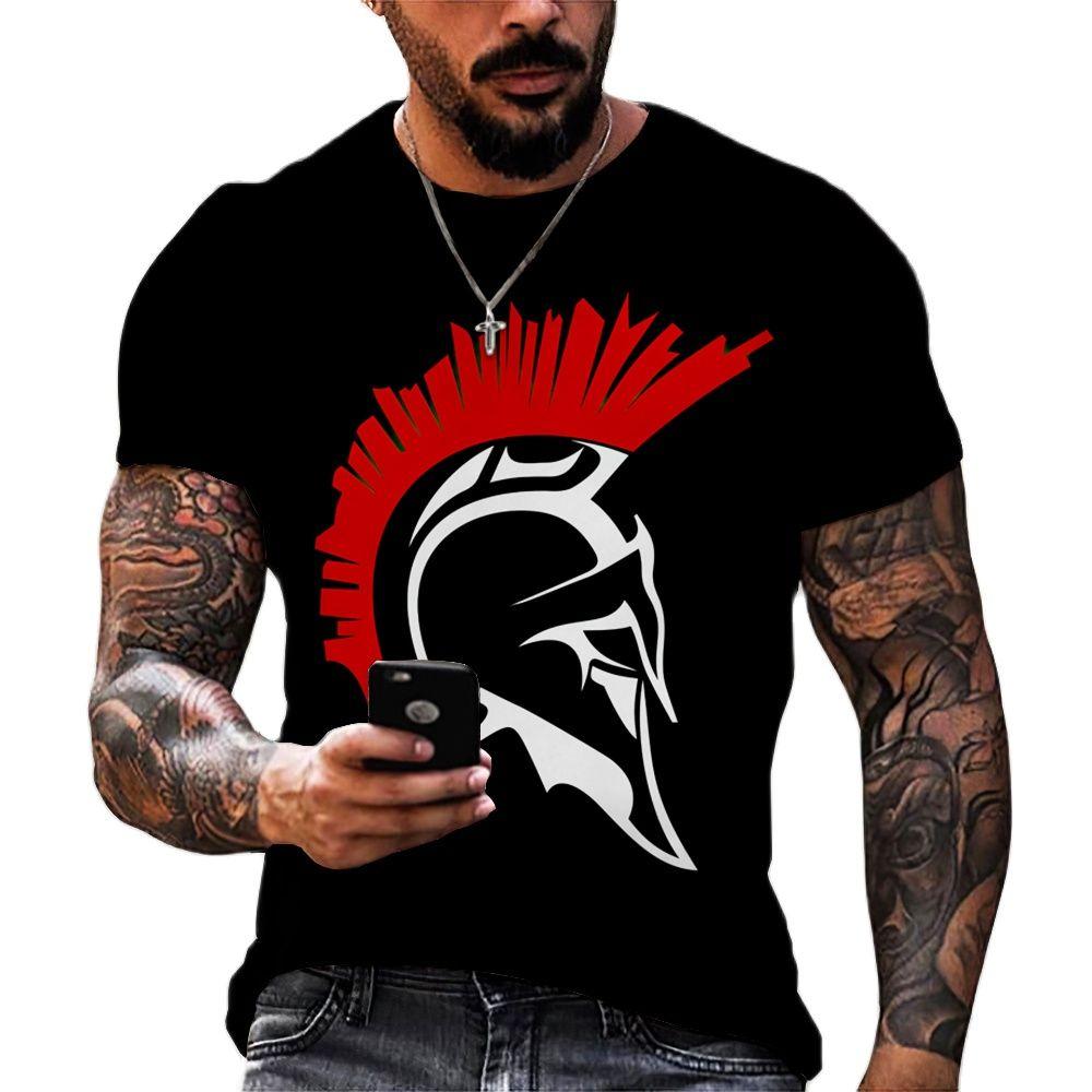 ETST WENDY 05 Vintage heren T-shirt 3d Sparta Print Korte mouwen Tops Zomer Street Hip Hop T-shirts voor heren Oversized T-shirt Herenkleding M