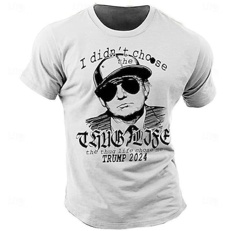 ETST 03 Trump T-shirt Amerikaanse vlag Retro Vintage Casual Heren 3D Print Tee Street Casual Bar T-shirt Crew Neck Shirt Lente Zomer Kleding S