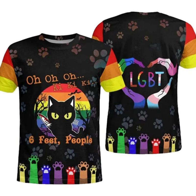 ETST 007 2023 Unisex Heren T-shirt Lesbisch/Homo 3D Geprinte T-shirts LGBT Tops Casual Ronde Hals Korte Mouwen Outdoor T-shirts Dagelijkse Camisetas S