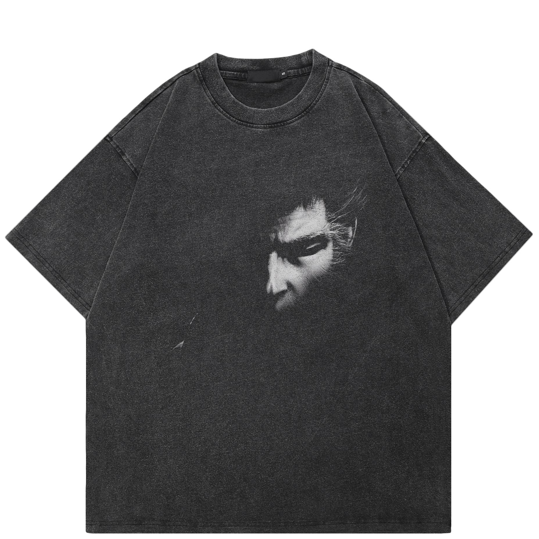 AKIN QUARTER 24 Streetwear BLACK MYTH WUKONG Grafische Gewassen Zwarte T-shirt Katoen Unisex Tops Tees Korte Mouwen T-shirt S zwart
