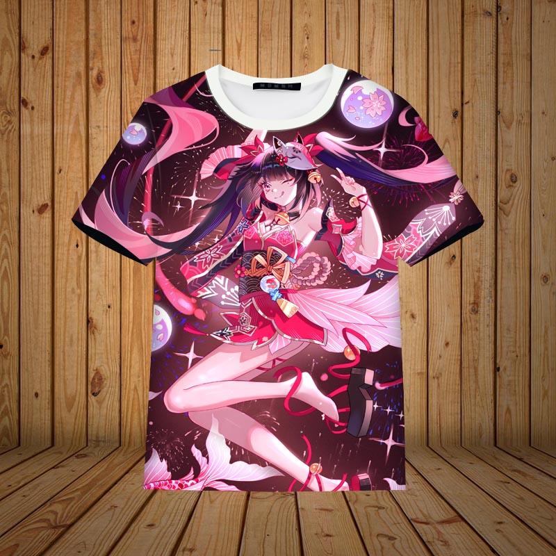 Laoxu Nieuwste Game Honkai Star Rail Himeko Sparkle Print T-shirts 3D Heren/Dames Casual Korte mouwen Tee Kindertop Oversized Streetwear S wit