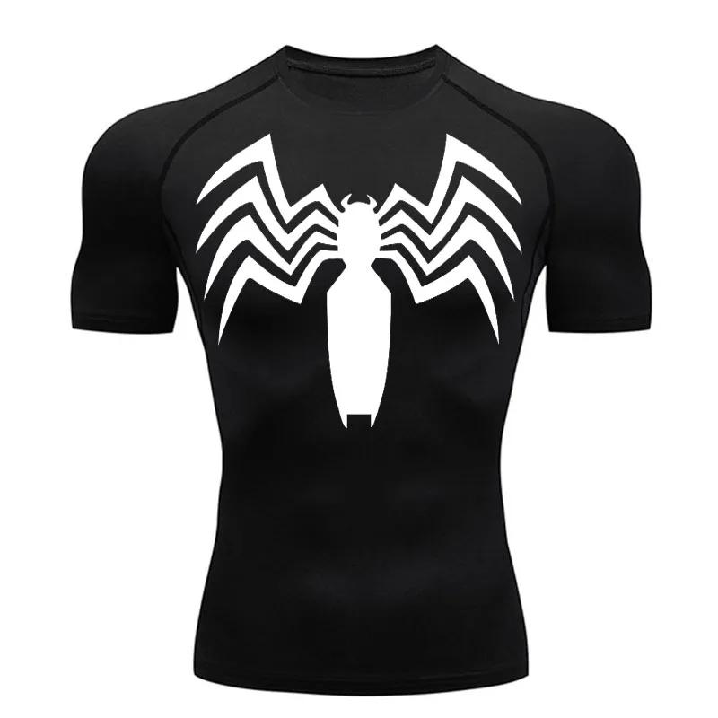 Dress in July Heren Compressie Shirt Korte Mouw Hardloop T-shirt Lange Mouw T-shirt Zonbescherming Tweede Huid Snel Droog Fitness Workout Kleding S wit