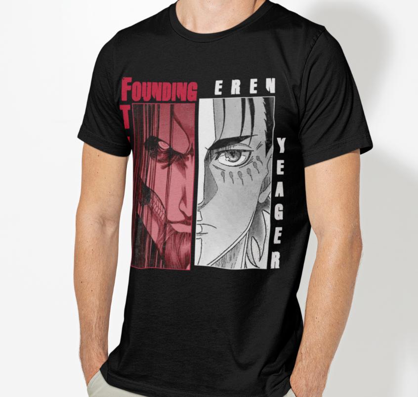 91140100MA0LT7WW9A Eren Yeager Shirt Oprichter Titan Attack On Titan Shingeki No Kyojin Unisex T-shirt S