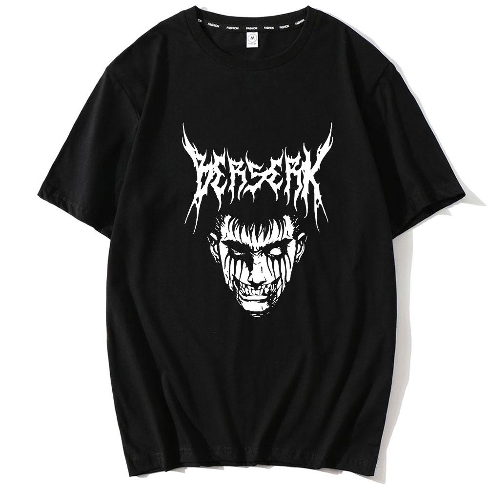 WE BELIEVE 2024 Heren Dark Berserk Anime T-shirt Heren Korte Mouw Manga T-shirt Uitgelicht Ademend Oversized Patroon Print Casual T-shirts Plus Size Top XS wit