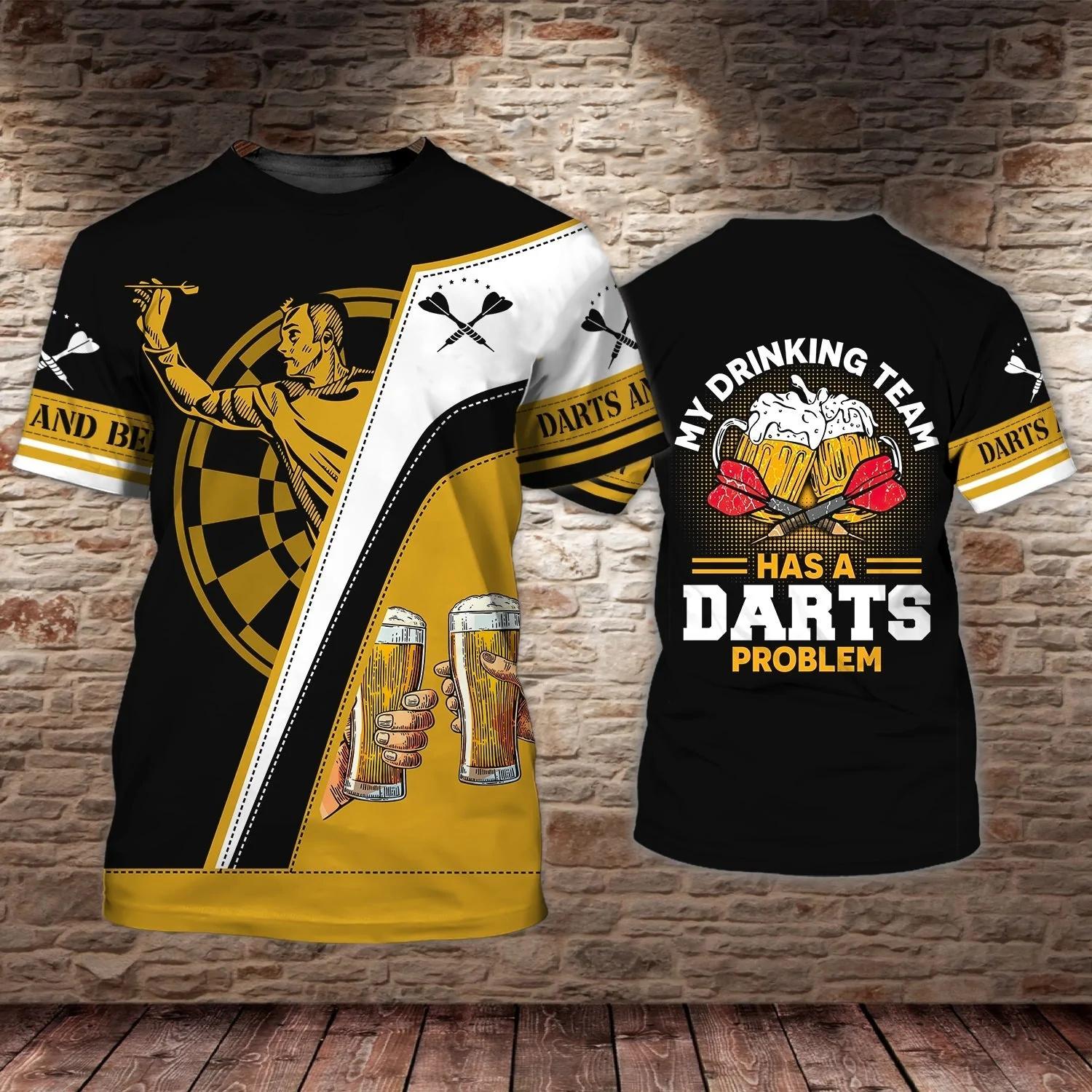 ETST 03 Heren T-shirt Zomer Casual Bier Darts Bedrukt Korte Mouw T-shirt Tops Losse Oversized T-shirt Mew Party Herenkleding Camisetas 3XL