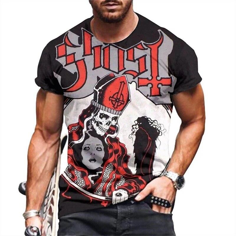 Subilier Zomer Ghost Band T-shirts 3D Print Streetwear Mannen Vrouwen Hip Hop Mode Oversized Korte Mouw T-shirt Kinderen T-shirts Tops Kleding S