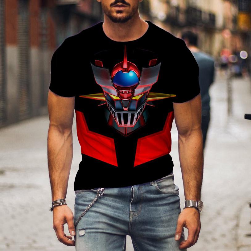 Laoxu Nieuwe Mazinger ZT Shirt Anime Robot 3D Print Mannen Vrouwen Korte Mouw T-shirts Mode Streetwear Harajuku Kinderen Tops Tees Kleding S wit