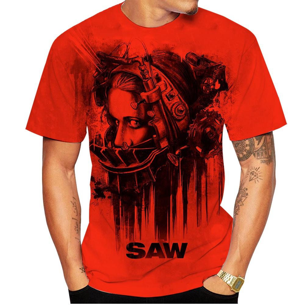 ETST 009 Nieuwste mode 3D-geprinte Billy Is A Puppet - Saw Horror Movie Scary Character Jigsaw Killer T-shirt Zomer Heren Casual Short S S