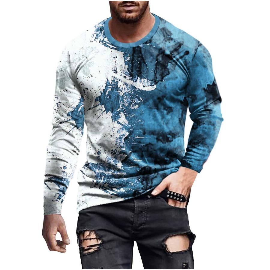 WowClassic Heren 3D Digitaal Tijger- en Waterdruppelspatroon Print Ronde Hals En Korte Mouw T-shirt Voor Zomerse Buitenactiviteiten, Nieuwe En Chique Tops Voor Heren S