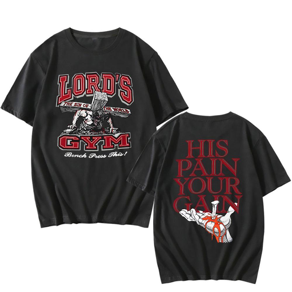 Planet clothing wholesale Lords Gym His Pain Your Gain T-shirt Katoen Heren/Vrouwen Zomer T-shirt Hip Hop Grafische Bedrukking Shirt Streetwear Unisex Camisetas XS wit