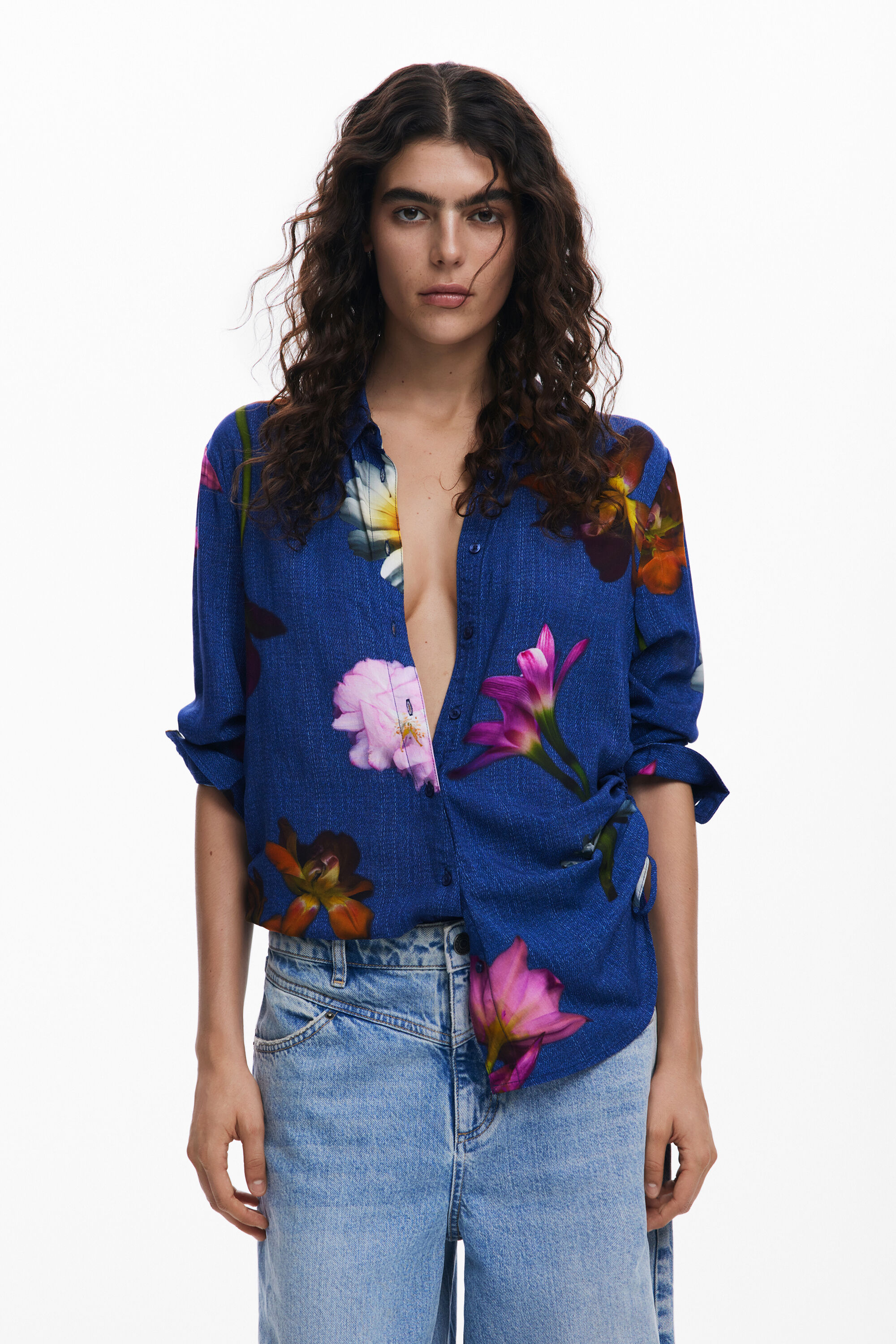 Desigual Bloemenhemd - BLUE
