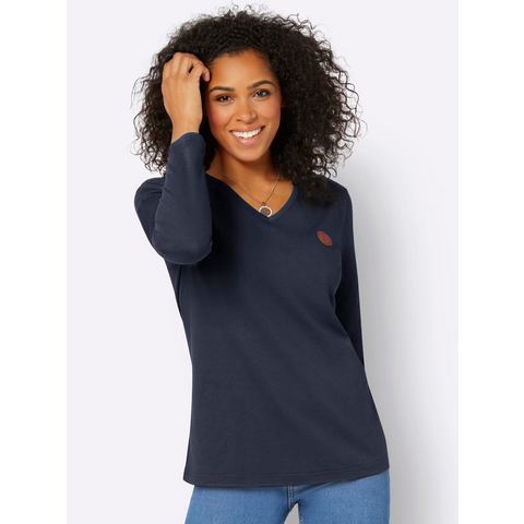 Casual Looks Shirt met V-hals Shirt (1-delig)