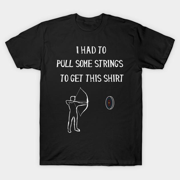 YSM Cotton Tshirt Heren Zwart Print T-shirt Super Groot T-shirt archery-i-had-to-pull-some-strings No-Cut Transfer Papier Print Katoenen T-shirt XS zwart