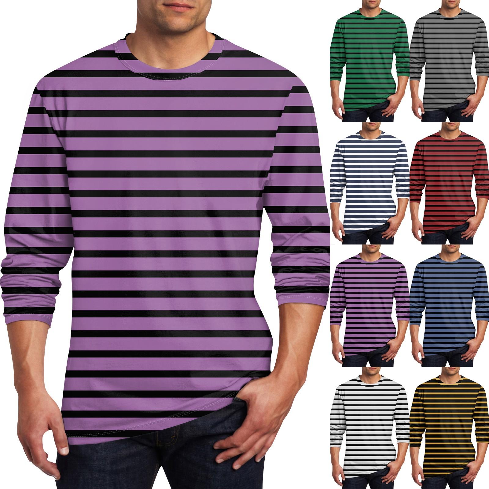 YiGeiWoLiGiaoGiao Heren T-shirt O-hals Kleding Kleding Buiten Lange Mouw Print Modeontwerper Vintage XXL Vloot