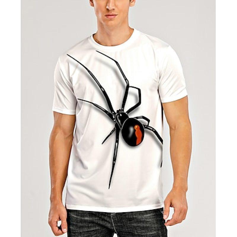 ETST 03 Heren T-shirt Tee Spiders Ronde Hals 3D Print Dagelijks Korte Mouw Print Kleding Kleding Designer Basic Casual Tops S
