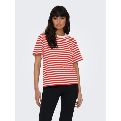 Only Shirt met korte mouwen ONLLIVINA S/S STRIPE TEE JRS NOOS