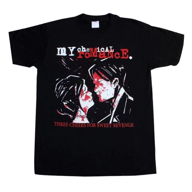 ETST 009 MY CHEMICAL ROMANCE DRIE HOERA VOOR ZOETE WRAAK KORT - LANGE MOUW T-SHIRT mode t-shirt tops groothandel tee 80038 S