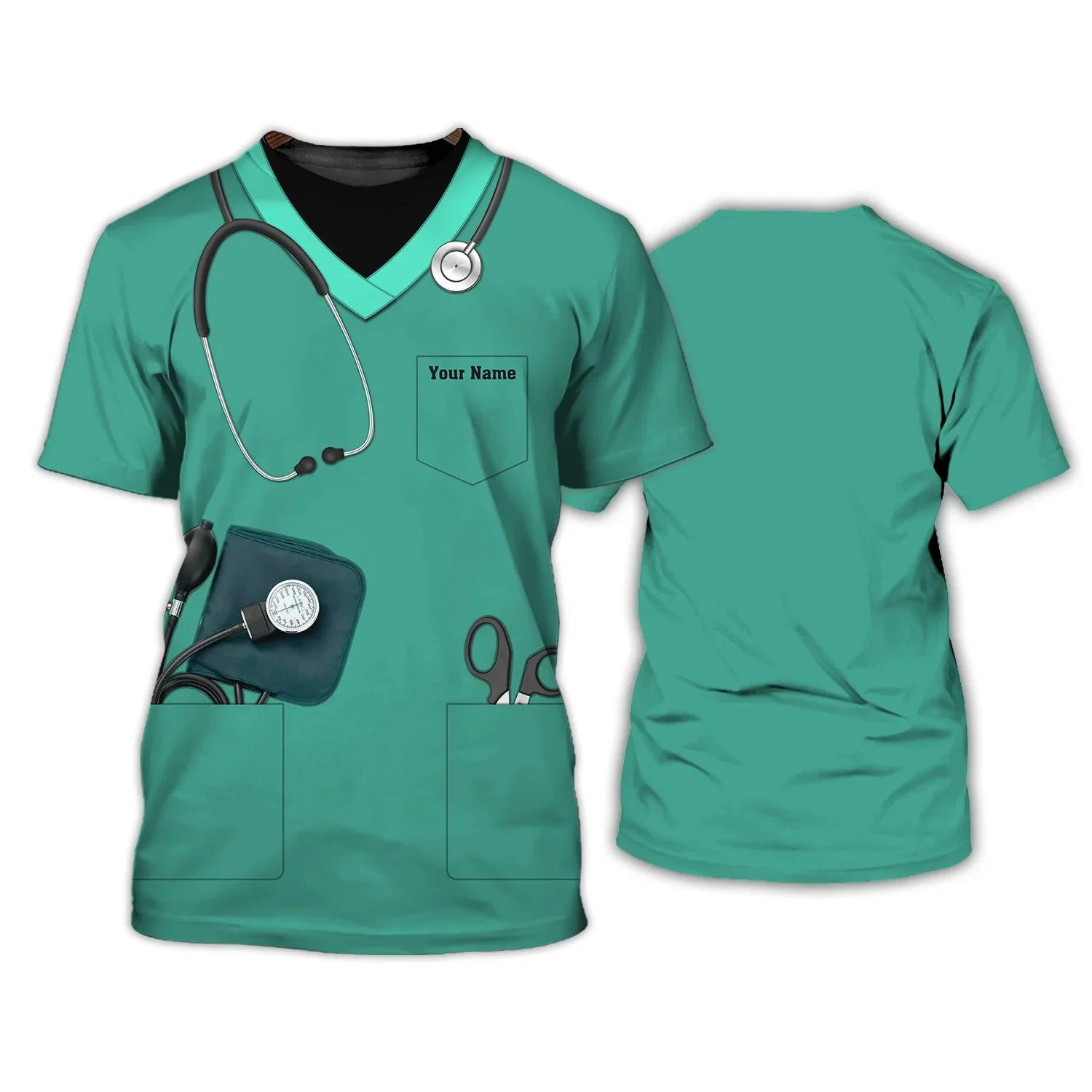 WowClassic Zomer T-shirt Verpleegkundige hulpmiddelen Gepersonaliseerde 3D-print Unisex T-shirt Verpleegkundig uniform Medische werkkleding XL
