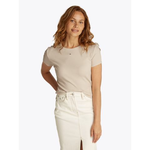 TOMMY JEANS T-shirt Slim Essential Rib Shirt, Rippshirt Rundhalsshirt