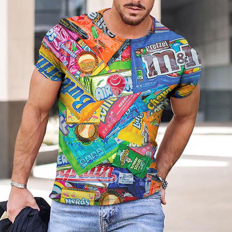 WowClassic Cartoon patroon T-shirts heren retro stijl zomer T-shirts heren streetwear 3D print T-shirt mode O-hals korte mouw tops S