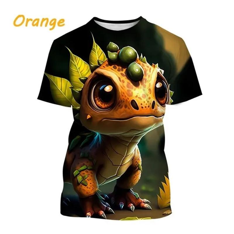 Xuhaijian02 Nieuwe Leuke Draak 3D Gedrukt T-shirt Grappige Dieren Tees Mode O Hals Korte Mouw Dinosaurus Unisex Streetwear Top Kleding Kleding 100
