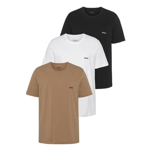 BOSS T-shirt ronde hals met subtiele  logoprint (Set van 3)