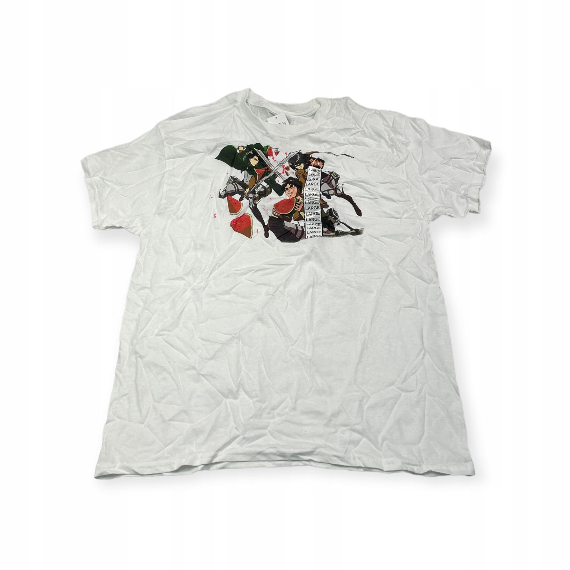 Outletup-clothes Koszulka T-shirt męski okrągły dekolt SPENCER'S ATTACK ON TITAN L