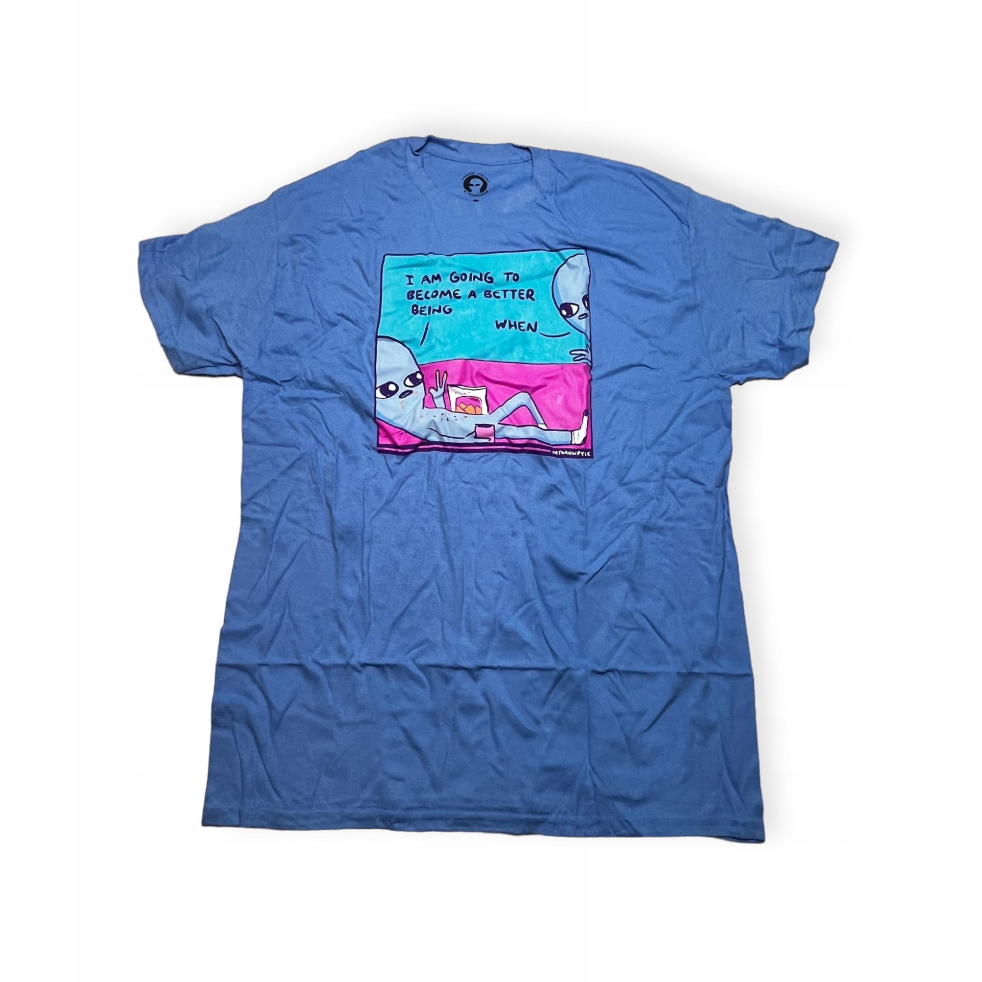 Outletup-clothes Koszulka T-shirt męski okrągły dekolt SPENCER'S STRANGE PLANET L