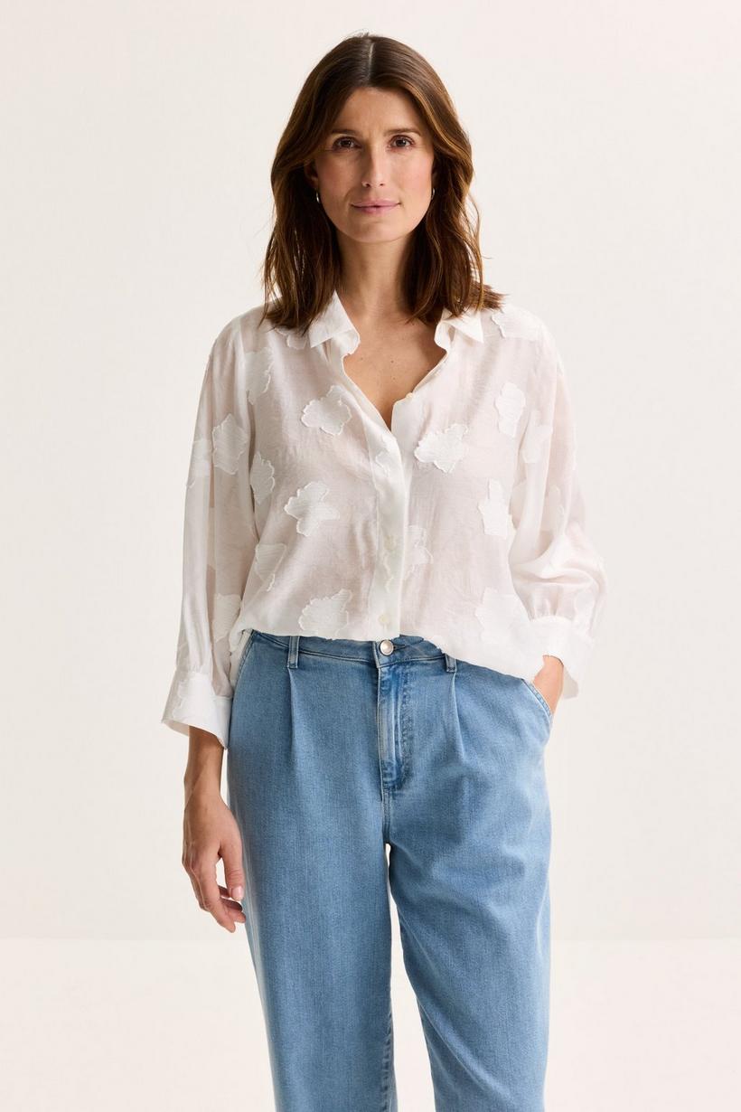 Améline Hemdblouse In Voile Met Jacquard