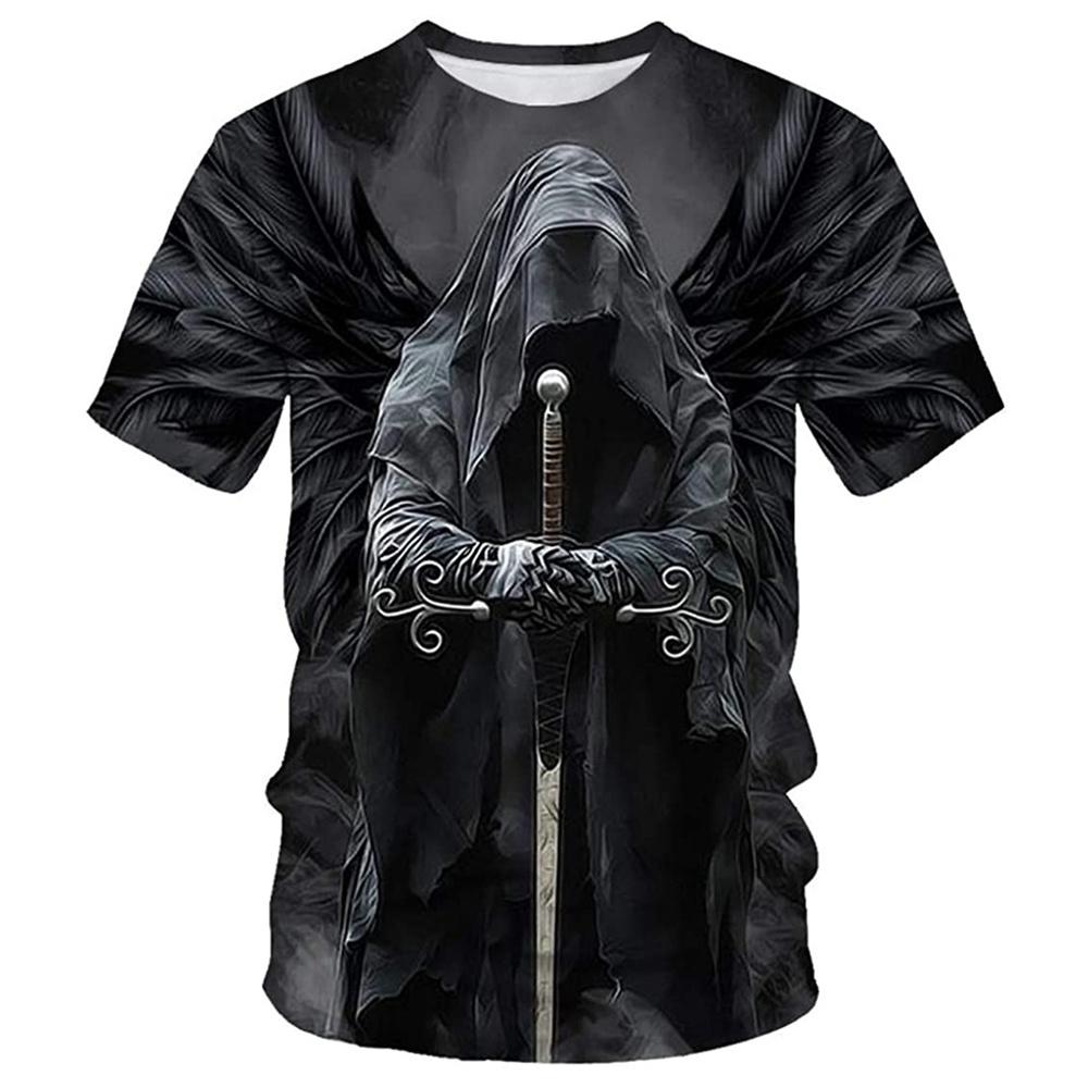 Nihao 3D T-shirt Herenmode Schedel Hip Hop O-hals Korte Mouw Abstract Harajuku Heren T-shirt Groot T-shirt Herenkleding XS