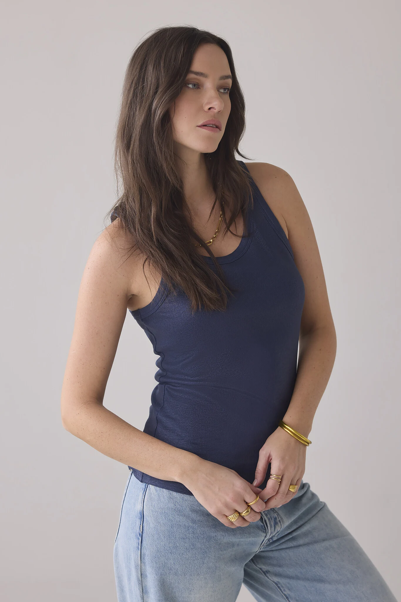 Summum Lisbon-5138 rib tanktop cotton rib (3s4873)
