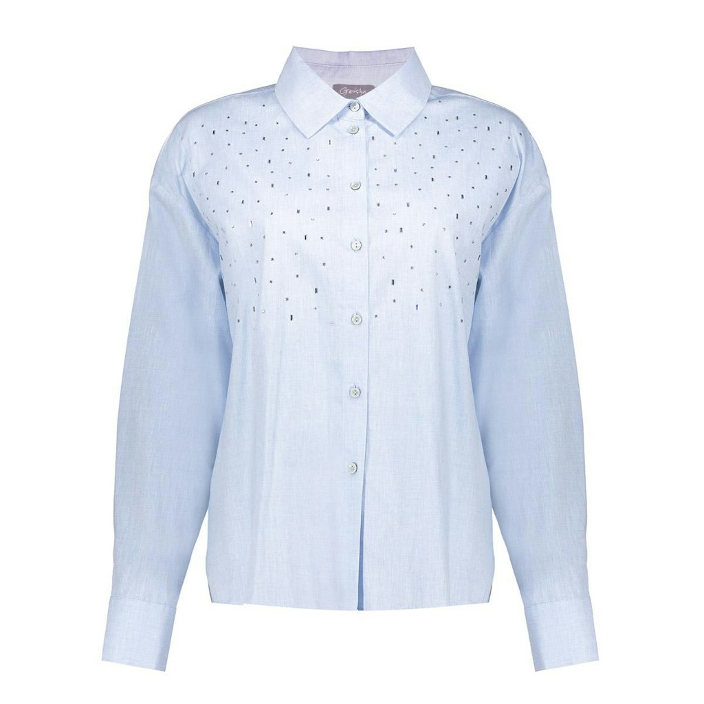 Geisha blouse rhinestone 53120-47 625 blue