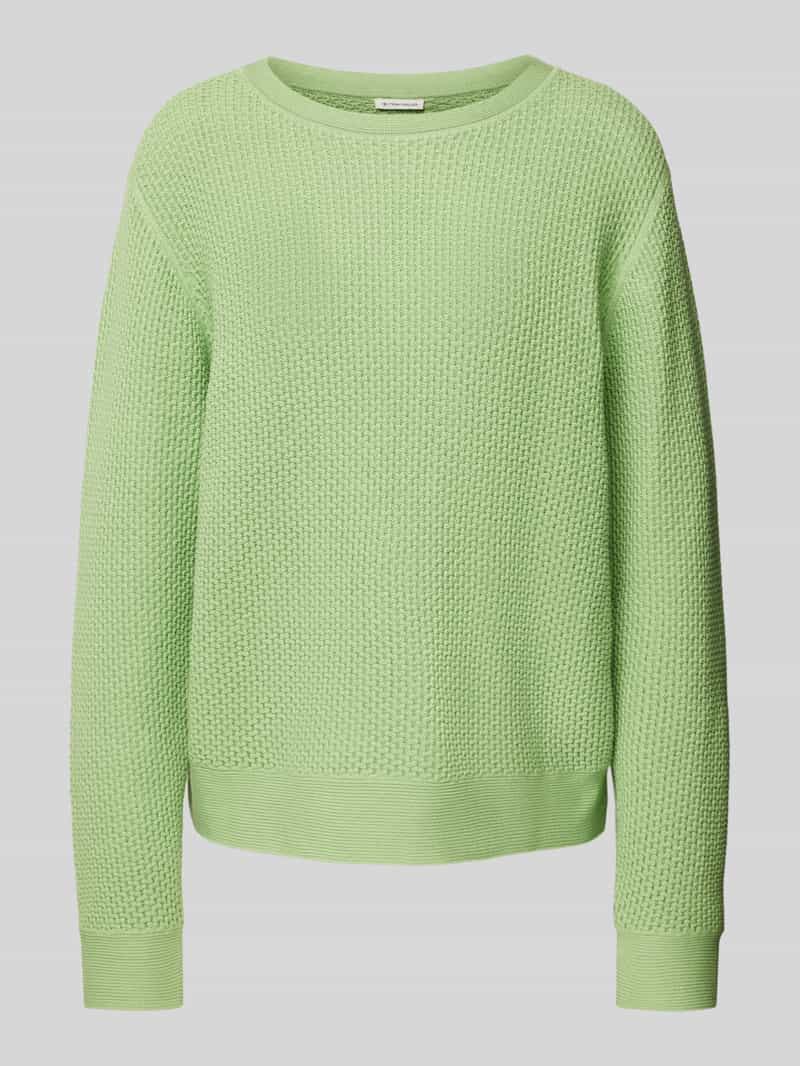 Tom Tailor Trui met ronde hals in tricot-look