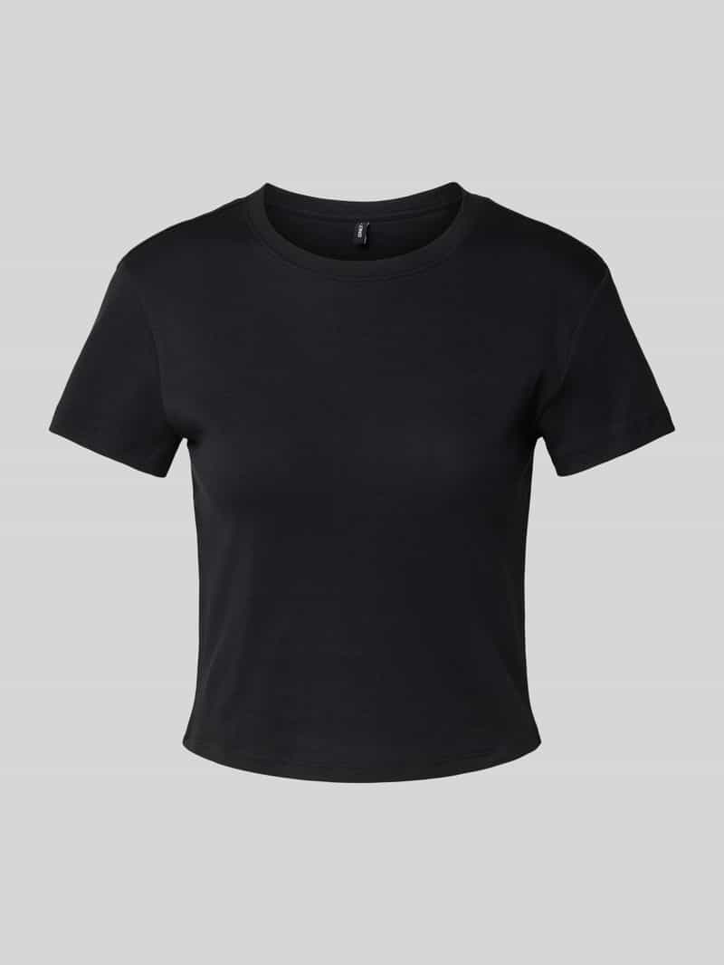 Only Shirt met korte mouwen ONLELINA S/S O-NECK SHORT TOP JRS NOOS