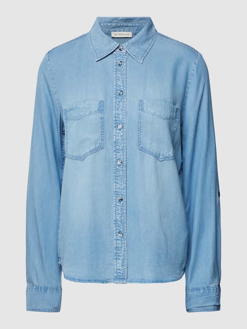 Tom Tailor Jeans blouse met lyocell en kentkraag