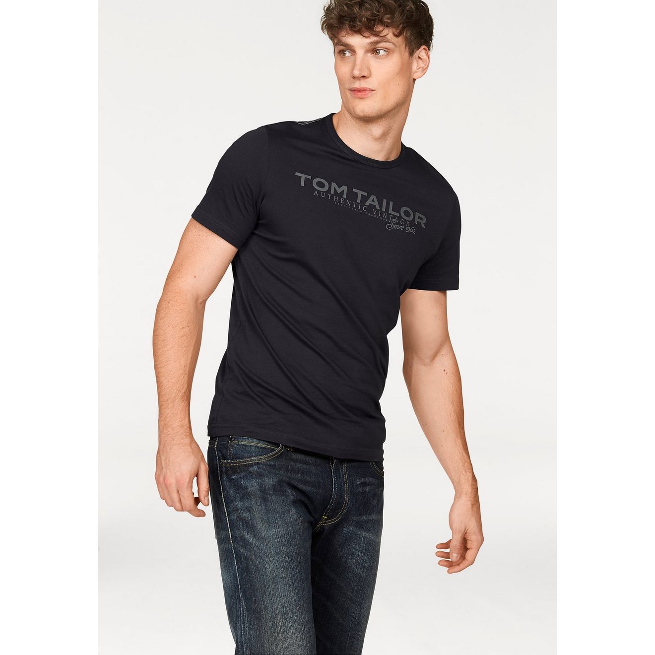 Tom Tailor Shirt met ronde hals met logoprint