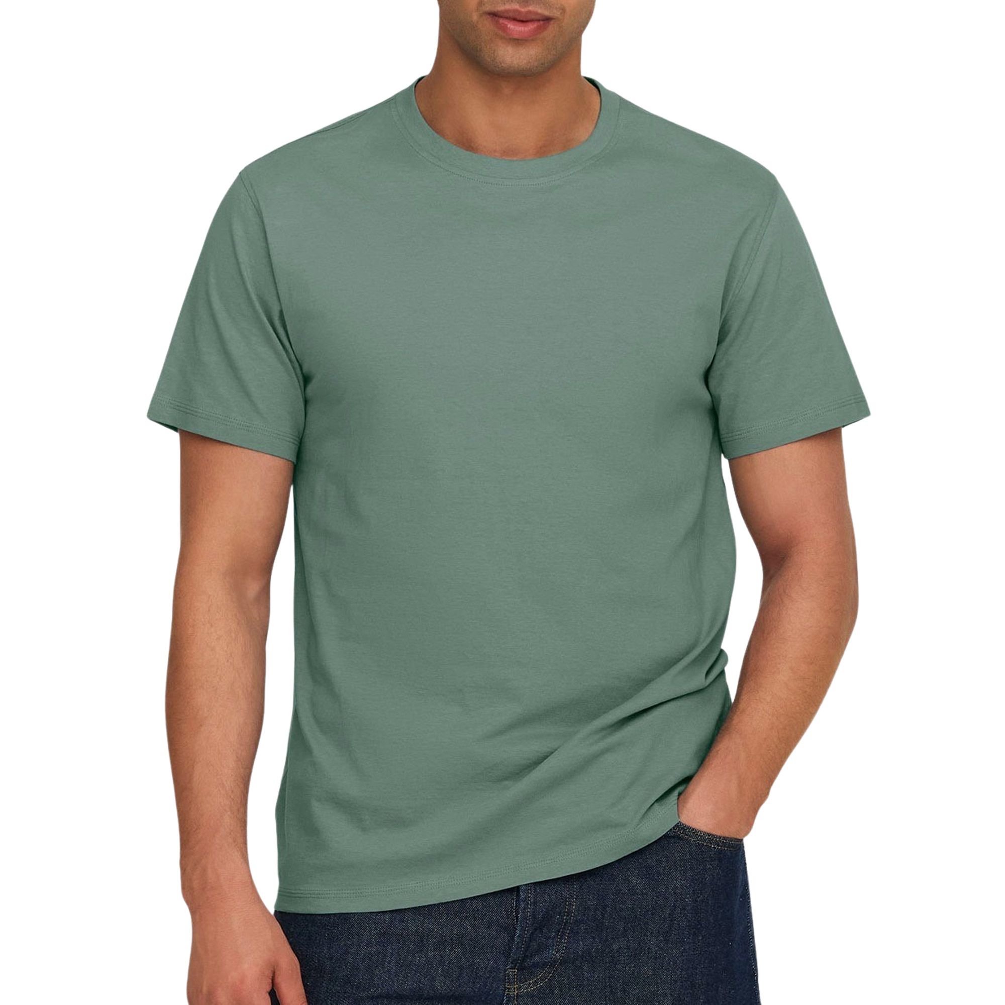 ONLY & SONS Shirt met ronde hals ONSMAX LIFE REG SS STITCH TEE