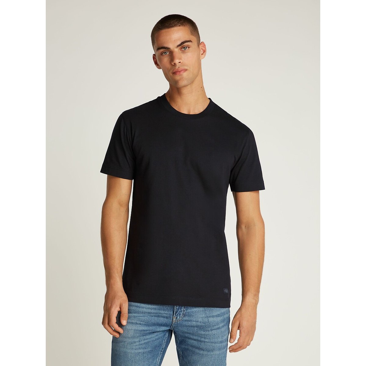 Calvin Klein Shirt met ronde hals WOVEN LABEL REGULAR TEE