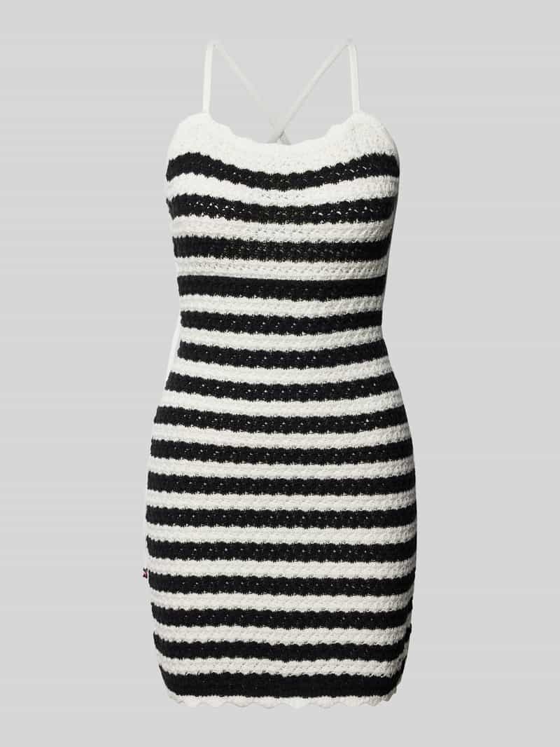 TOMMY JEANS Jurk met spaghettibandjes TJW CROCHET STRIPE DRESS