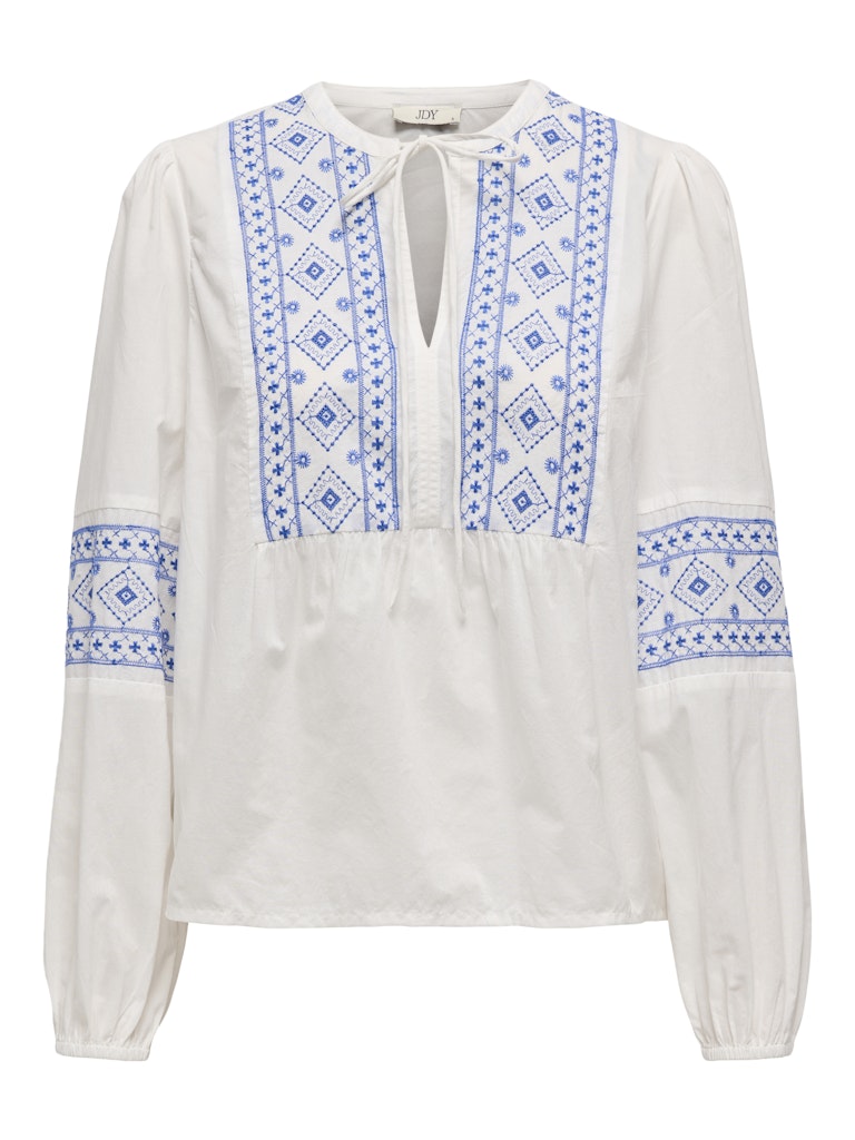 Jacqueline de Yong lulu l/s embroidery shirt wvn 15345478 blue embroidery