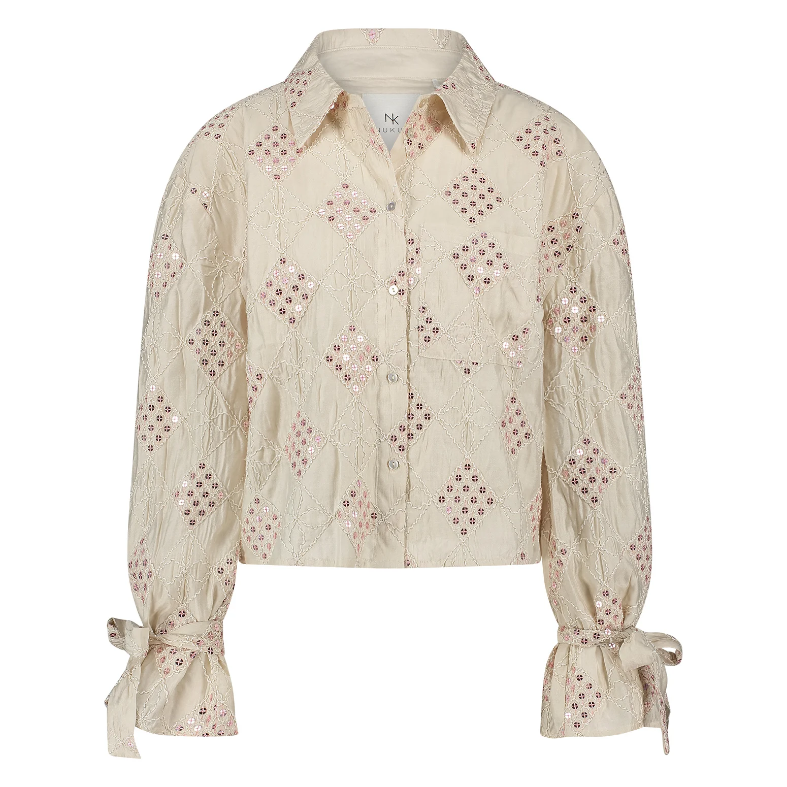 Nukus Nks02040 79 loes blouse paillet offwhite/blush