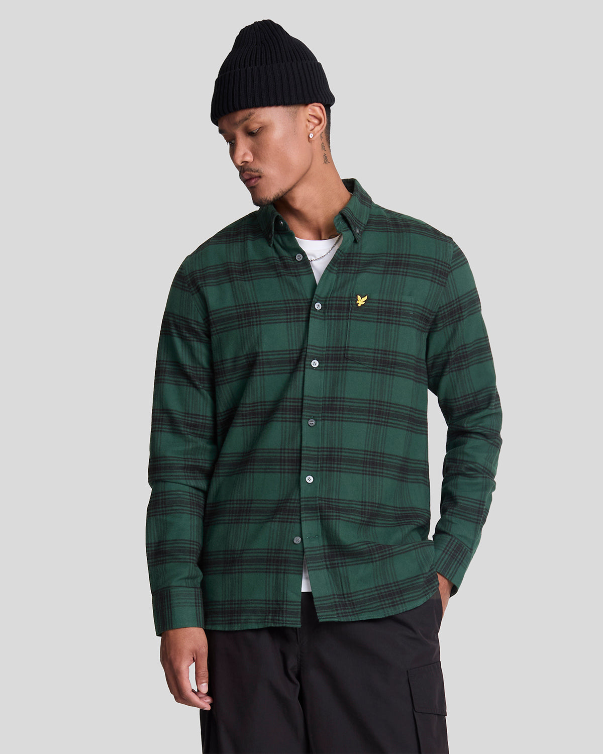 Lyle & Scott Overhemd Lange Mouw Lyle & Scott Tonaal geruit flanellen overhemd