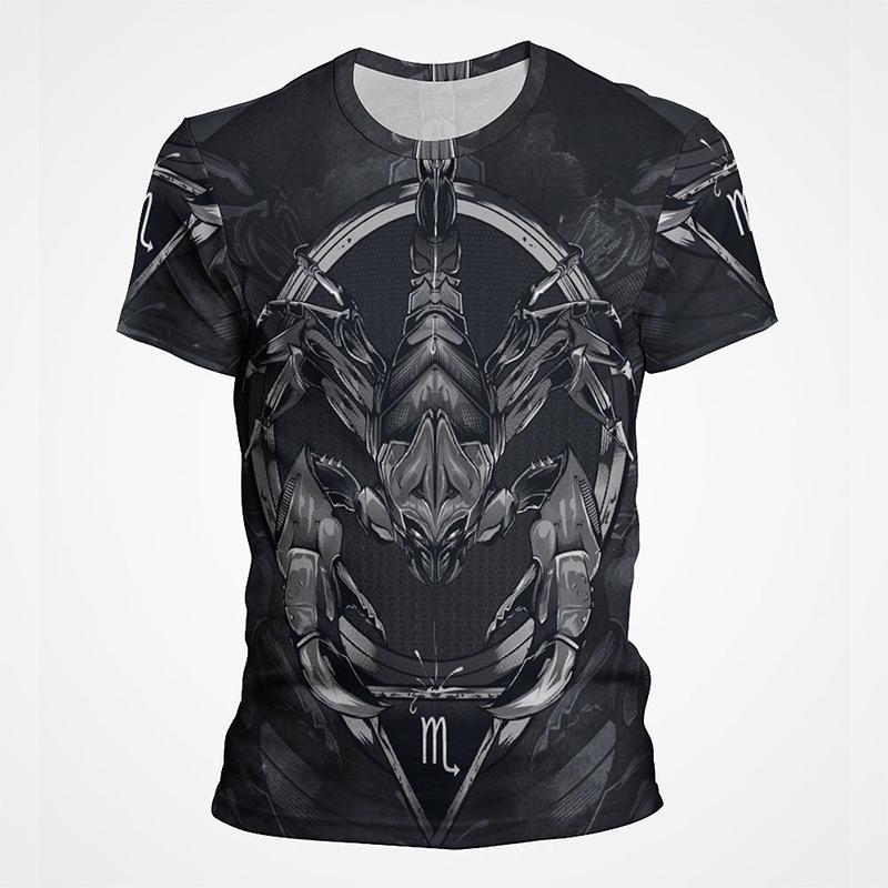 ETST 05 Schorpioen Leeuw Vissen Boogschutter Twaalf Constellatie T-shirt Heren Zomer Vintage T-shirt Grappig 3D Print T-shirt Casual Tops Tee S