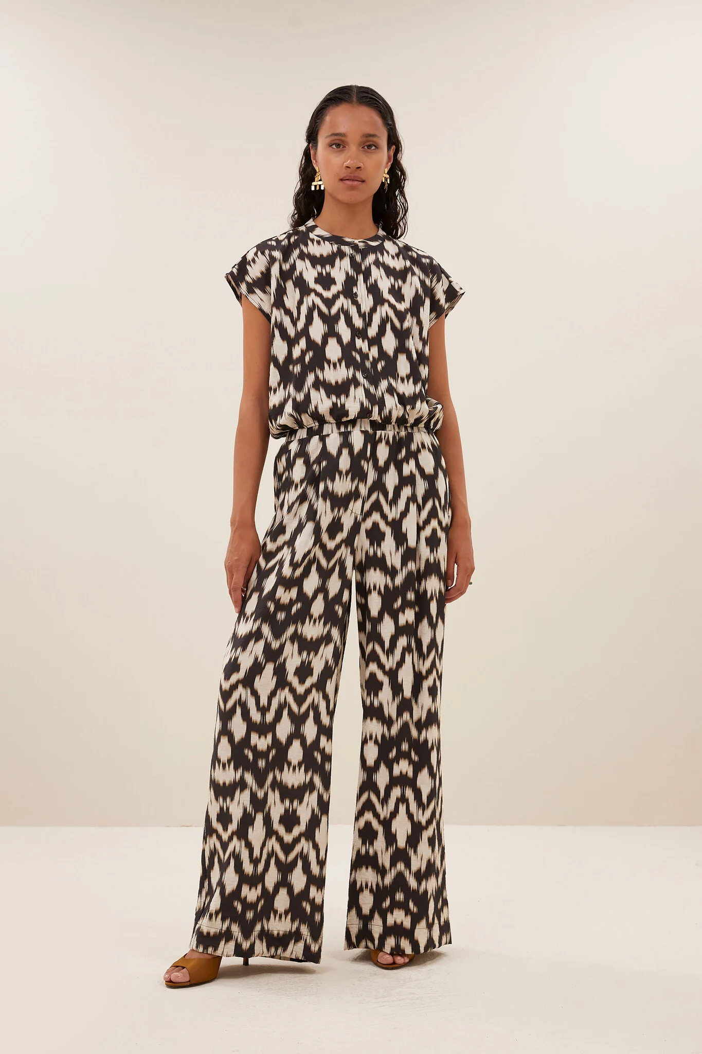 By-Bar Amsterdam 25112040 lode brown batik blouse