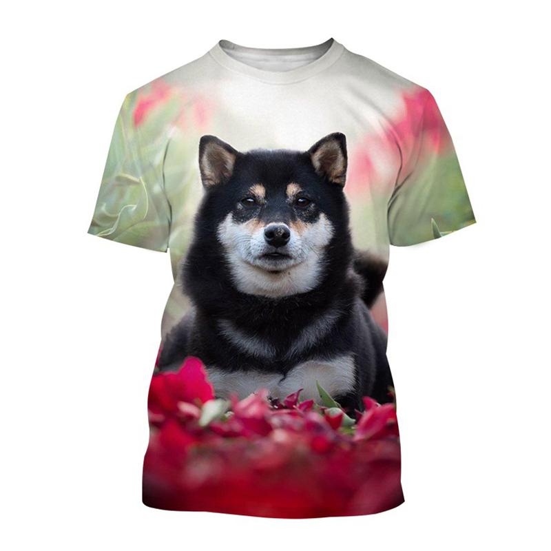 Chengyu Japanse Akita Inu T-shirt voor heren schattige hond dier Shiba Inu 3D bedrukte T-shirts Harajuku korte mouwen straat tops T-shirt 4XL