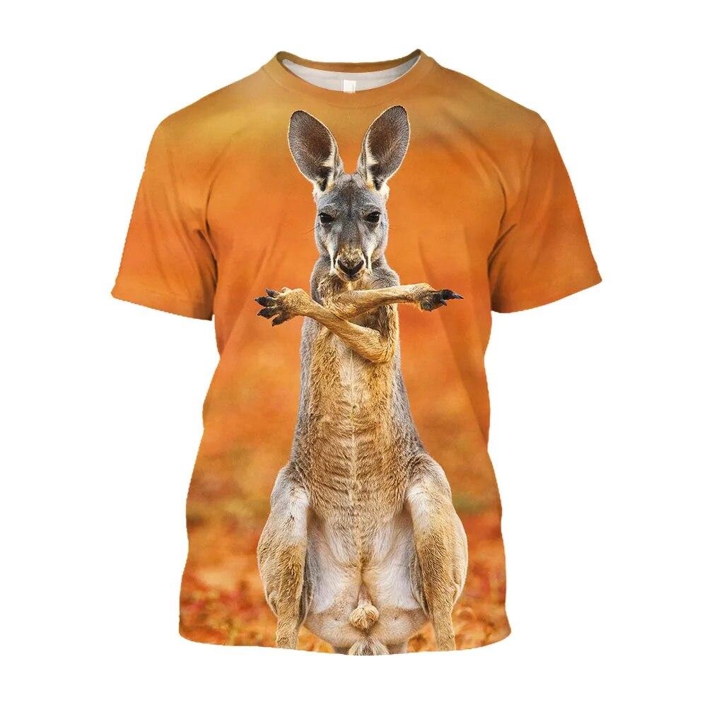 Chengyu Nieuwe Australië Kangoeroe Gedrukt Mannen T-shirts Kawaii Dier Grafische Tees Casual Harajuku Mode Kleding 6XL