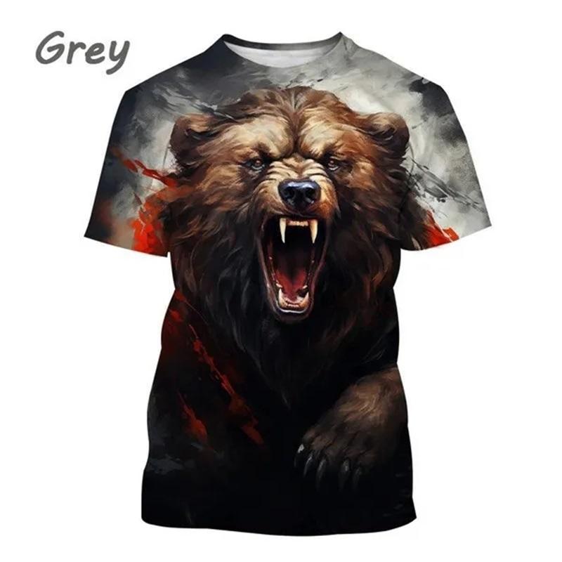 Chengyu Mode 3D-geprint dier beer T-shirt voor mannen Zomer korte mouw heren persoonlijkheid cool grappig T-shirt Streetwear kinderen Plus Size Tees Tops XL
