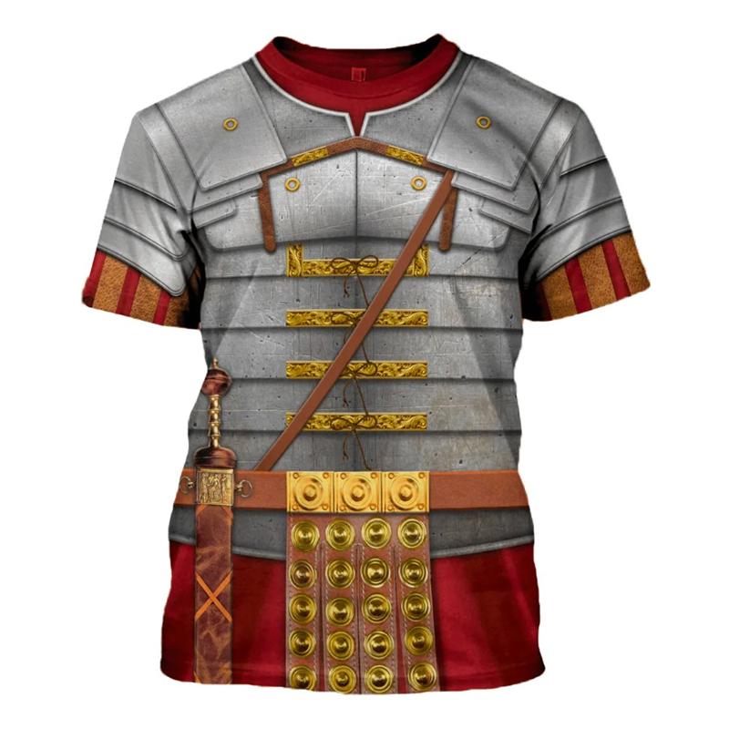 Men look 3D Clothes Th Century Heilige Roomse Rijk Ridder Cosplay 3D Grafische T-shirts Voor Heren Kleding Casual Korte Mouw Tops Vintage Streetwear Tees XS