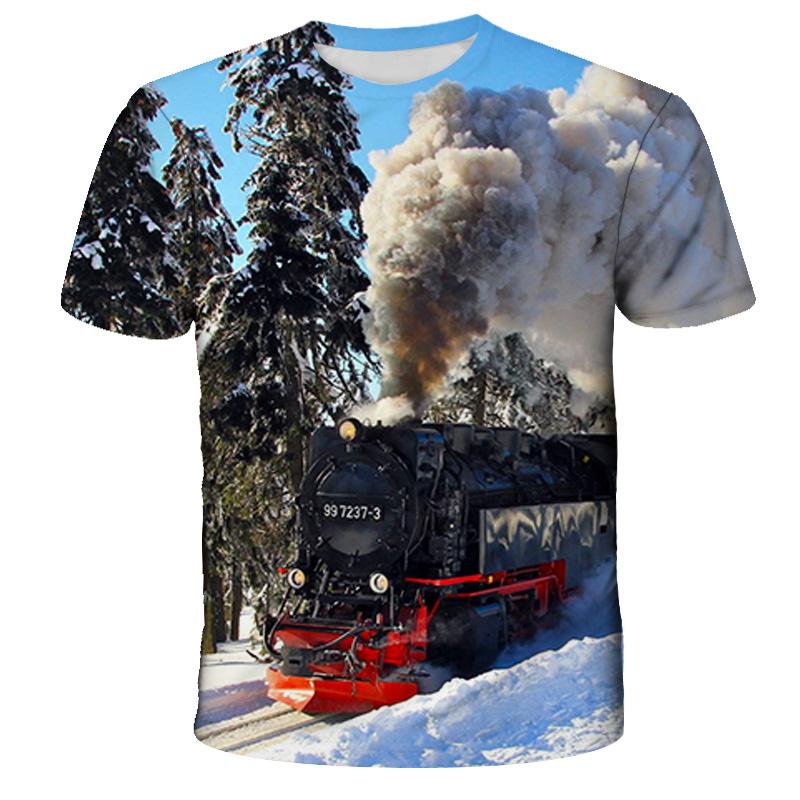 Chengyu Trein T-shirt Outdoor 3d Print T-shirt Heren Mode T-shirts Unisex T-shirt Herenkleding Beroep Tees Tops S